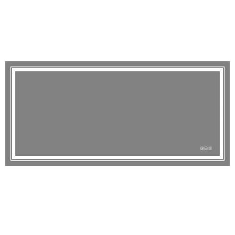 Arba 60" x 28" Frameless Rectangular Anti-Fog Adjustable LED Light Bathroom Vanity Mirror With Aluminum Alloy Back Frame