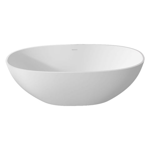 Arba 61" x 30" Freestanding Solid Surface Bathtub in Matte White