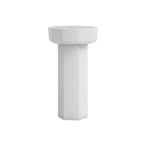 Arba 34" Tall Solid Surface Basin Pedestal Sink in Matte White